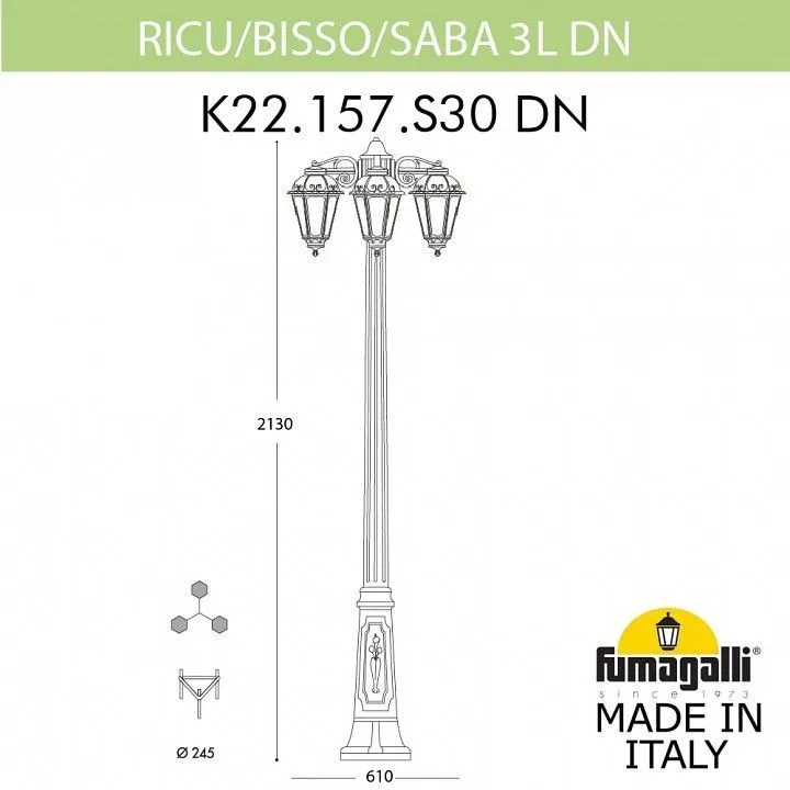 Фонарный столб Fumagalli SABA K22.157.S30.AXE27DN