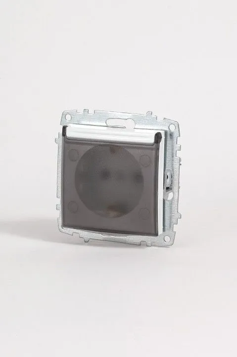 Розетка с заземлением с крышкой, без рамки Elbi Eleсtriс Zena Vega 609-015600-218