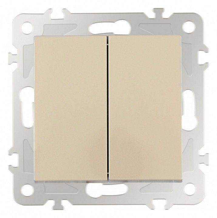 Выключатель проходной двухклавишный без рамки Arte Milano 206 206.32-2.shampan