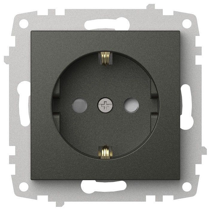 Розетка с заземлением и со шторкой, без рамки Elbi Eleсtriс Zena Vega 609-011100-243