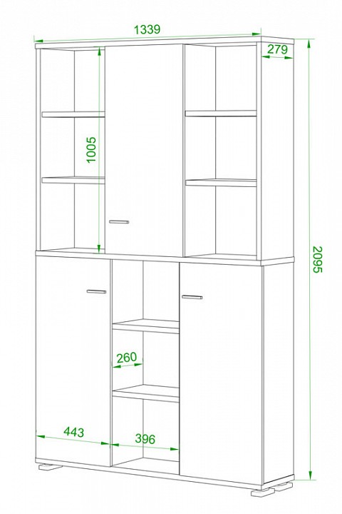 Шкаф книжный Домино нельсон ПУ-40-3