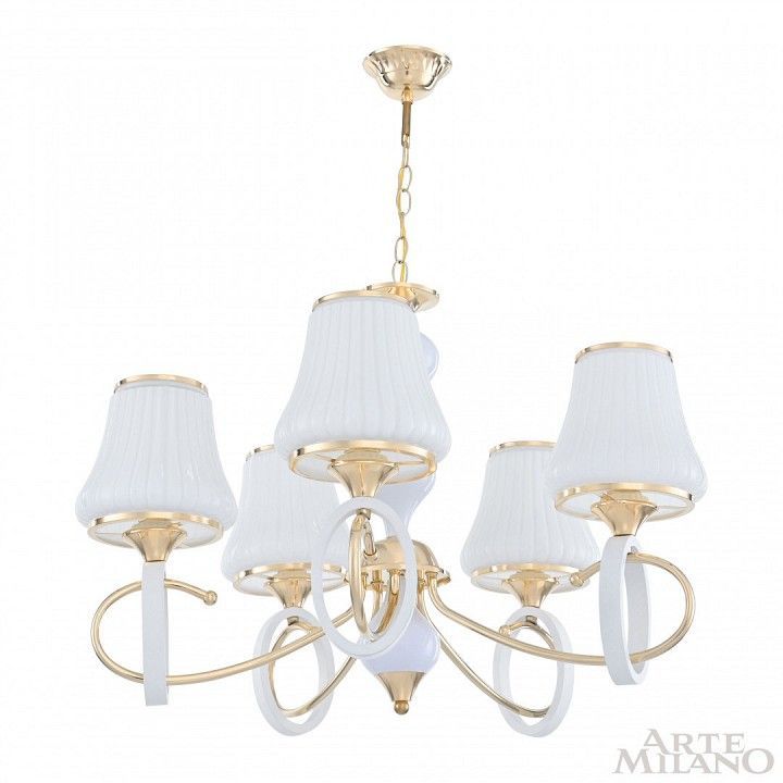 Подвесная люстра Arte Milano Florentia-2387 302387/5 Wh/Gd
