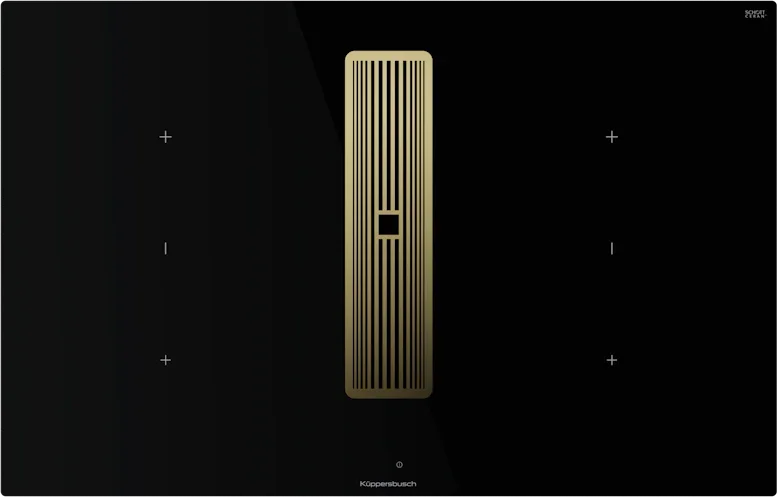 Индукционная варочная панель с вытяжкой Kuppersbusch KMI 8350.0 SR Gold