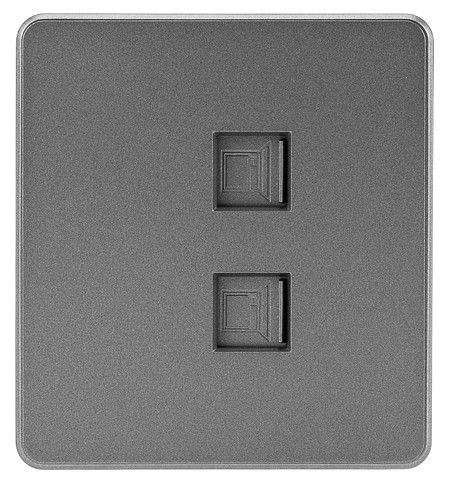 Розетка двойная Ethernet RJ-45 без рамки Kranz ROUND KR-78-0725-2