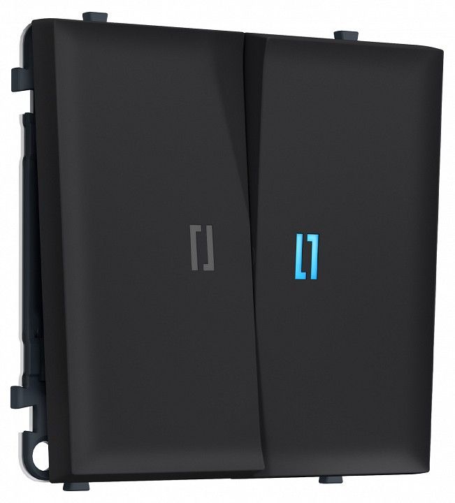 Выключатель проходной двухклавишный с подсветкой без рамки Ambrella Volt MS MS984040