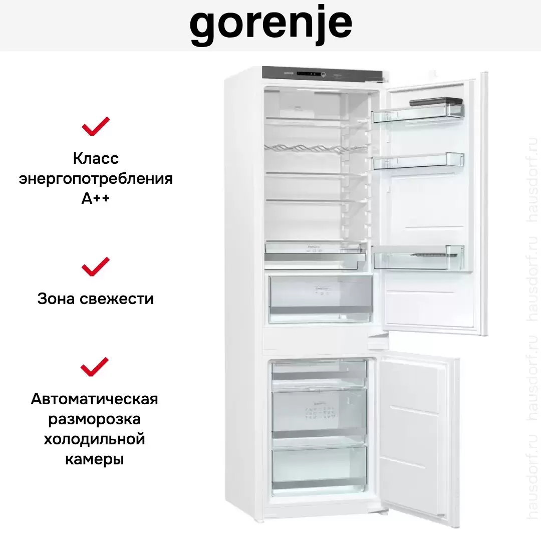 Встраиваемый двухкамерный холодильник Gorenje NRKI4182A1
