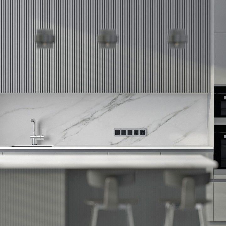 Рамка на 5 постов Werkel Slab серебро софт W0052965