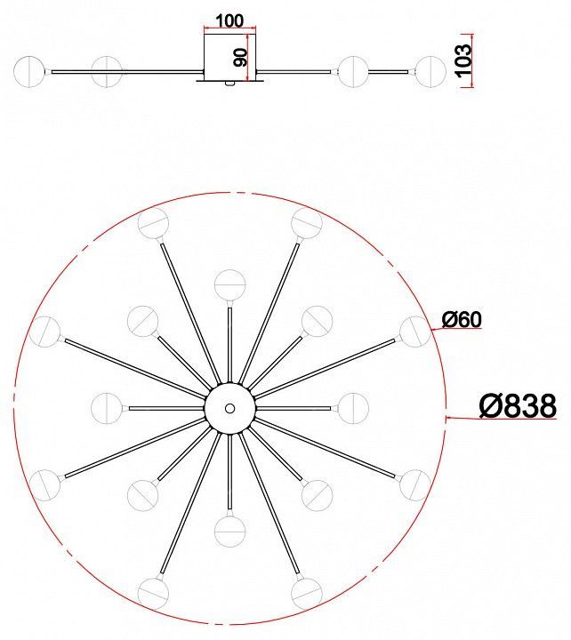 Потолочная люстра Freya Знаменитость FR5242CL-16BS