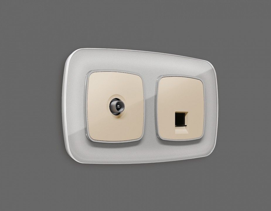 Накладка для ТВ-розетки Ambrella Volt OMEGA OP3130