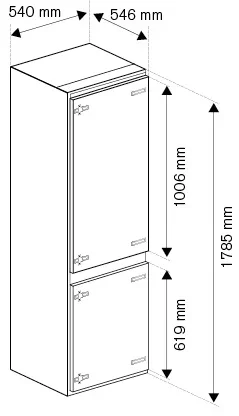 Встраиваемый холодильник Bertazzoni REF60BIS