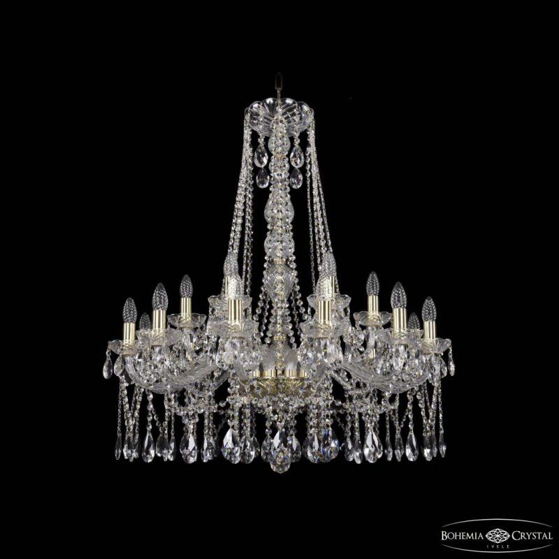 Подвесная люстра Bohemia Ivele Crystal 1413 1413/12+6/300/h-95 G