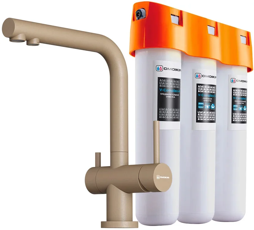 Комплект смесителя Omoikiri NAGANO CA-P + PURE DROP LITE