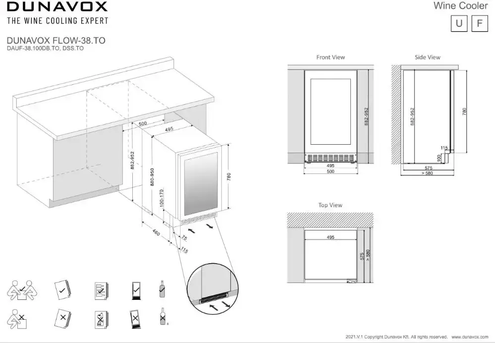 Винный шкаф Dunavox DAUF-38.100DSS.TO