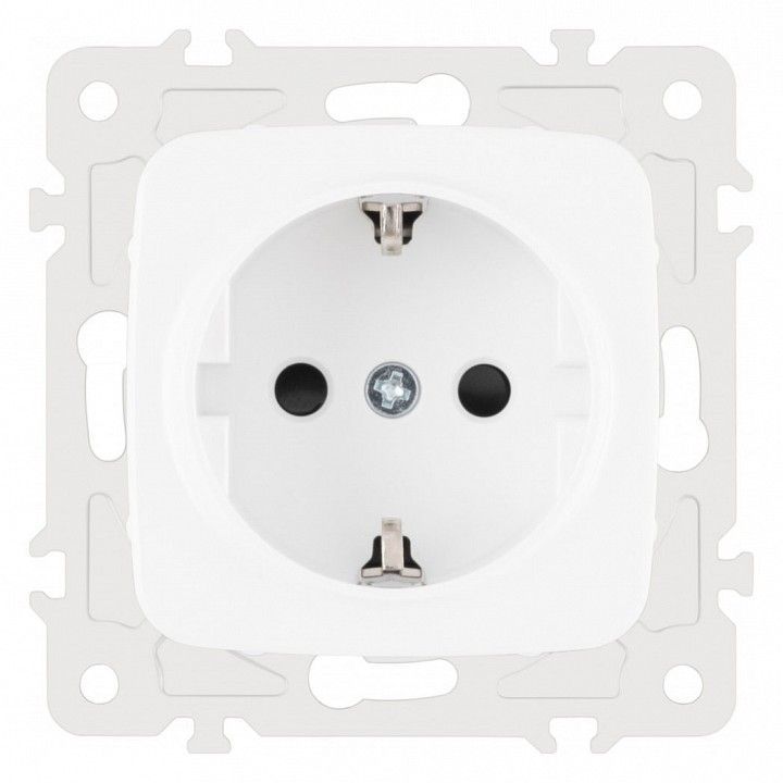 Розетка с заземлением и со шторкой, без рамки Arte Milano am-205 205.40-1.white