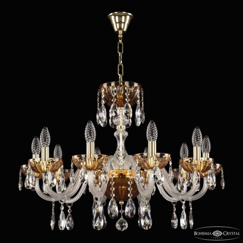 Подвесная люстра Bohemia Ivele Crystal 5417 5417/10/240 G Amber/M-1H