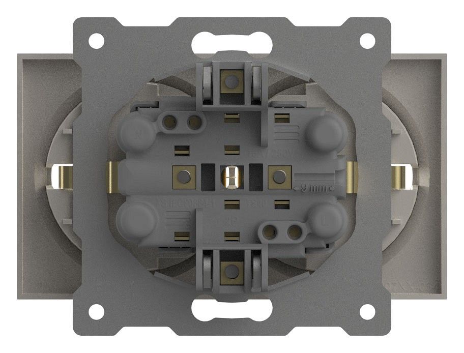 Розетка двойная с заземлением, без рамки Elbi Eleсtriс Zena Vega 609-010200-907