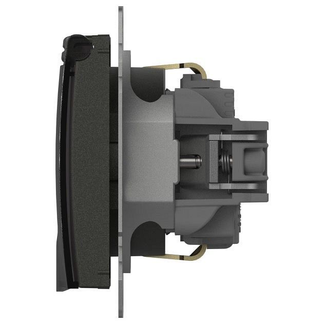 Розетка с заземлением с крышкой, без рамки Elbi Eleсtriс Zena Vega 609-011100-218