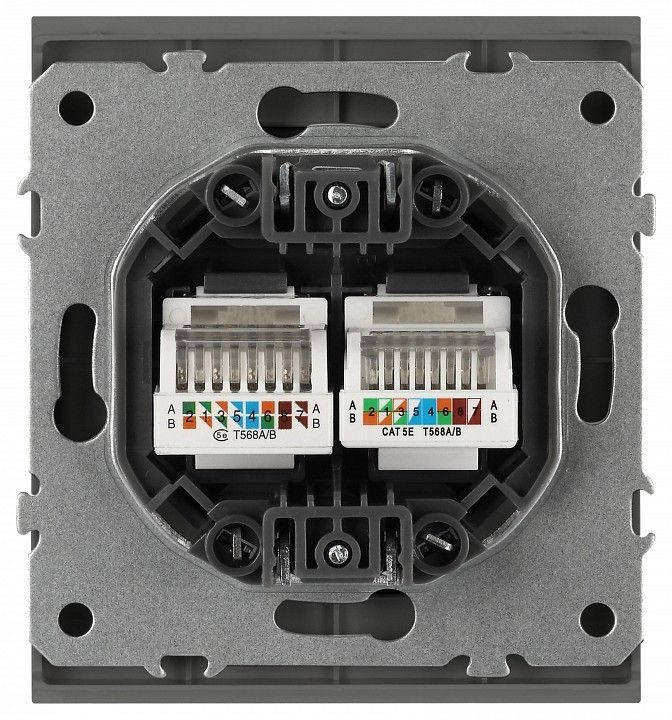 Розетка двойная Ethernet RJ-45 без рамки Эра Arktik Б0070489