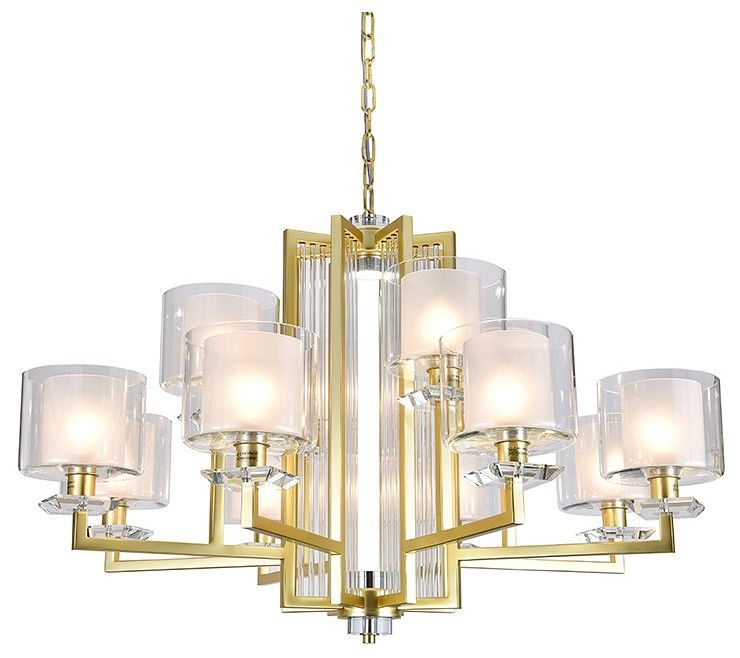 Подвесная люстра Newport ALEXANDRA 4408+4/C mat.gold