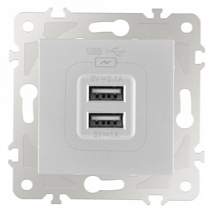 Розетка USB, без рамки Arte Milano am-203 203.46-1.silver