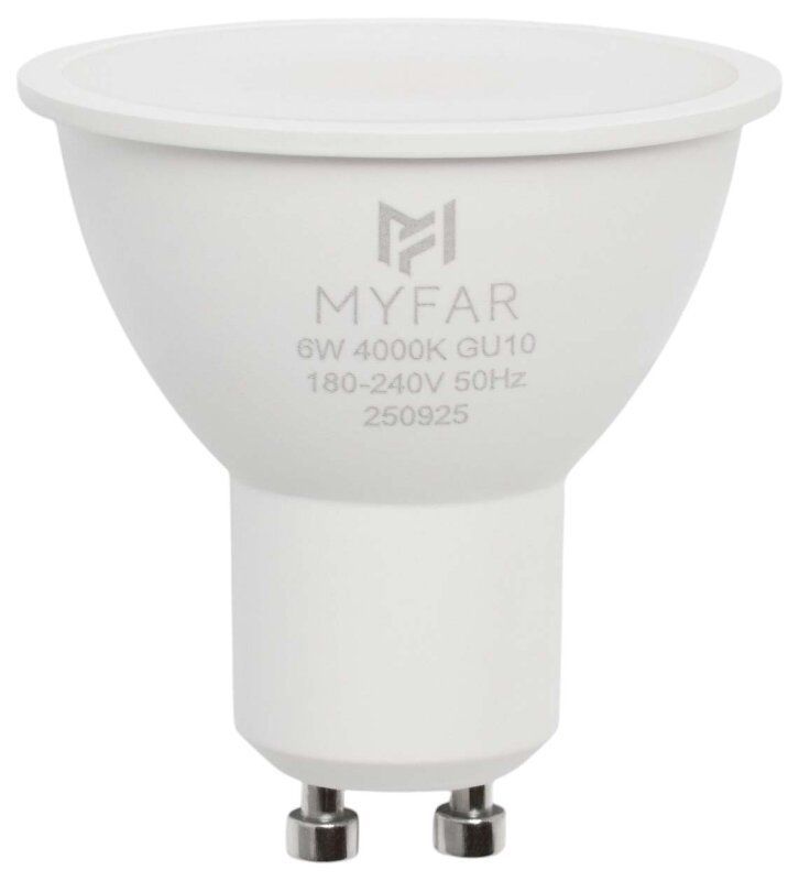 Лампа светодиодная MyFar Базиc GU10 GU10 6Вт 4000K MB1202GU10-6W4K