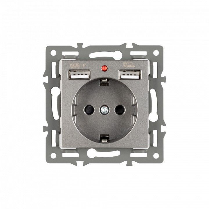 Розетка с заземлением и 2хUSB type A, без рамки Arlight SCT 043735