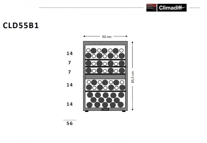 Винный шкаф Climadiff CLD55B1