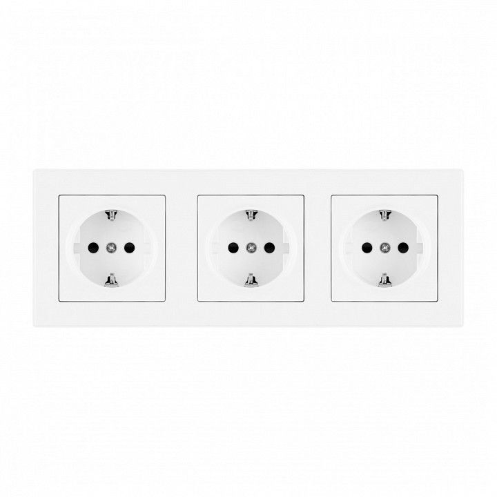 Розетка с заземлением и со шторкой Arte Milano SET06-3 SET06-3-40-1x3 white