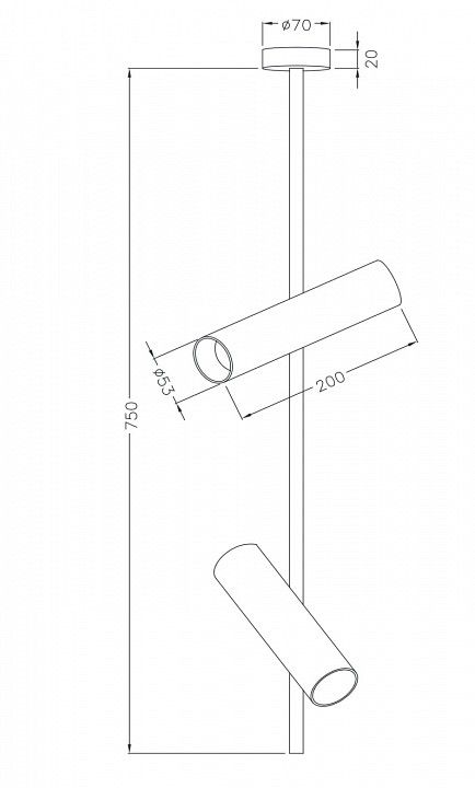 Светильник на штанге Maytoni Technical Элти C021CL-02W