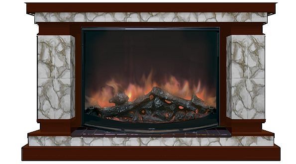 Комплект из электрокамина напольного и портала (143x45x82.5 см) Лорд Карелия Rondo 36 ЛО000033
