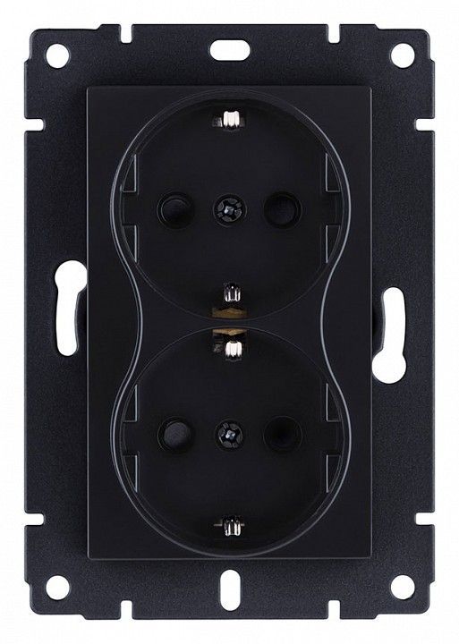 Розетка двойная с заземлением, без рамки Kollinger  REA-032BM