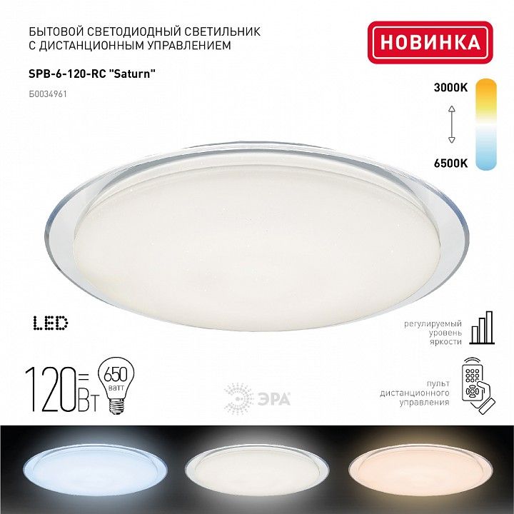 Накладной светильник Эра Классик SPB-6-120-RC Saturn (С)