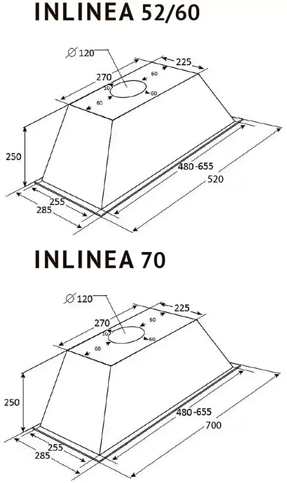 Встраиваемая вытяжка Kuppersberg INLINEA 70 BX