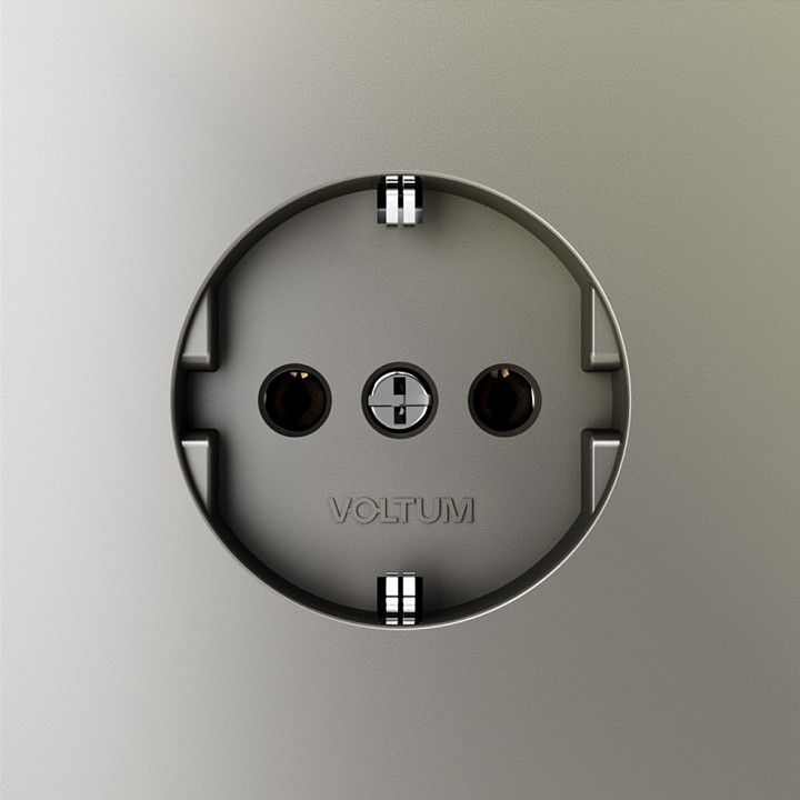 Розетка с заземлением, без рамки Voltum S70 VLS040104