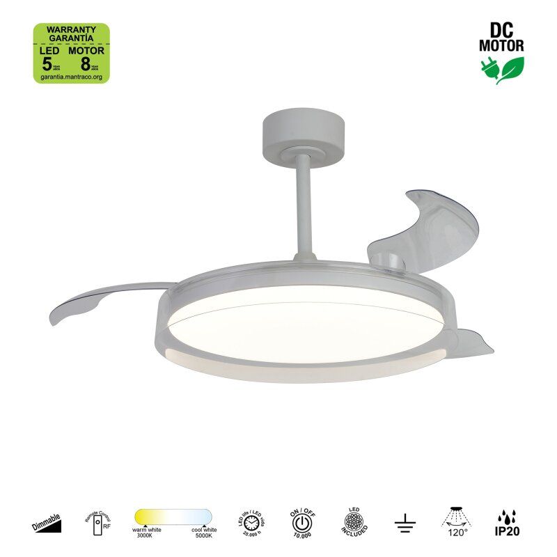 Светильник с вентилятором Mantra GLASS FAN 9525