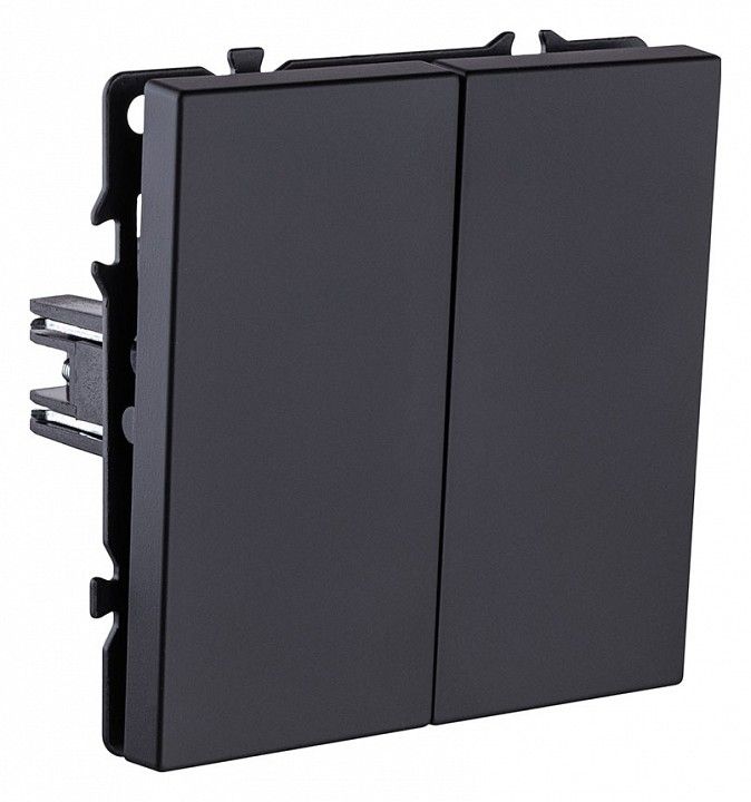 Выключатель двухклавишный без рамки Kollinger Eclipse EC-004BK