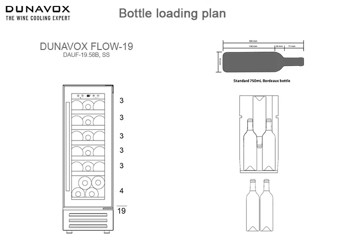Встраиваемый винный шкаф Dunavox DAUF-19.58C