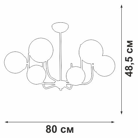 Люстра на штанге Vitaluce V39570 V39570-8/6PL