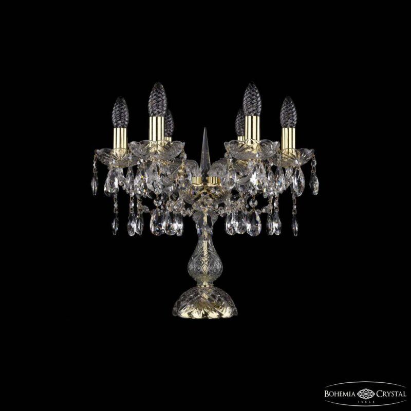 Настольная лампа декоративная Bohemia Ivele Crystal 1413 1413L/6/141-39 G