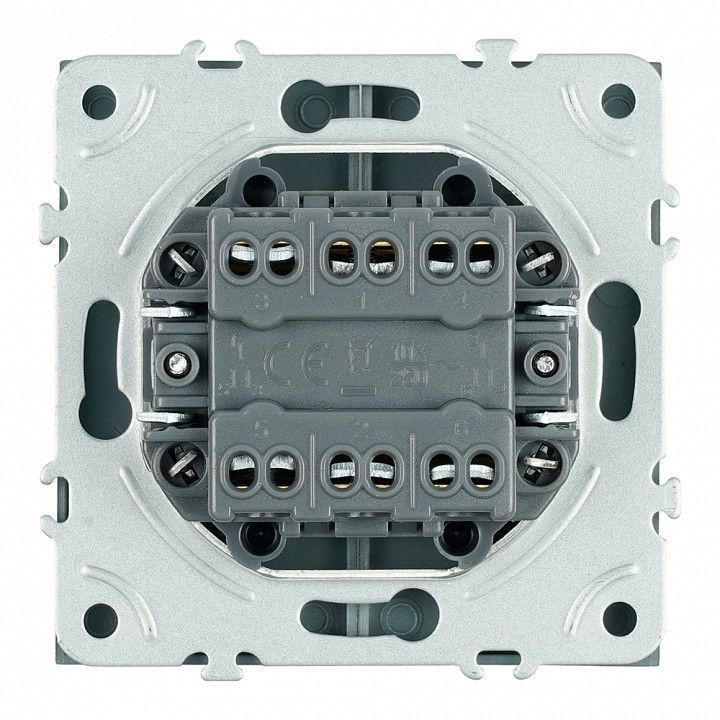 Переключатель двухклавишный без рамки Stekker Эмили 49921