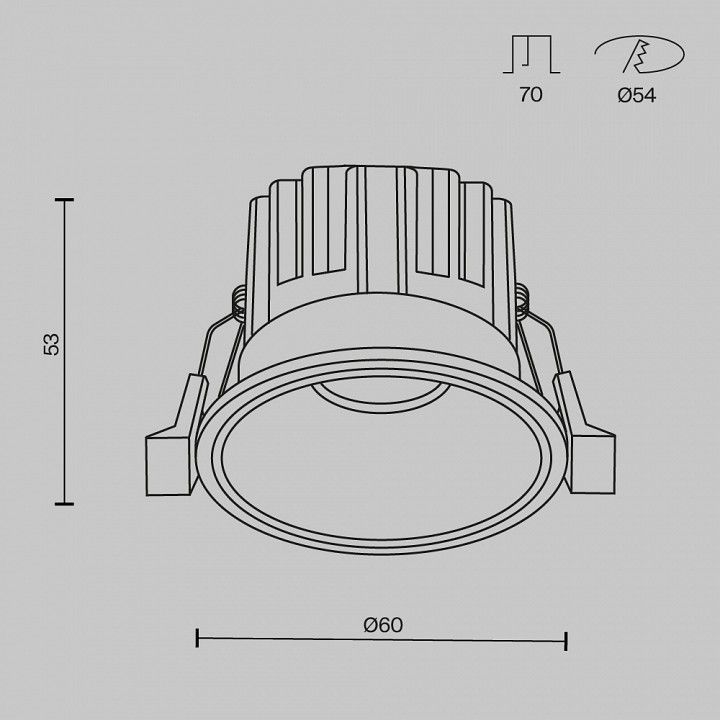 Встраиваемый светильник Maytoni Technical Раунд DL058-7W2.7K-B