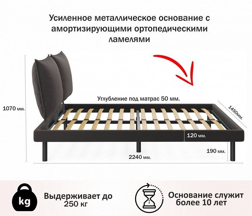 Кровать полутораспальная Fly 1400