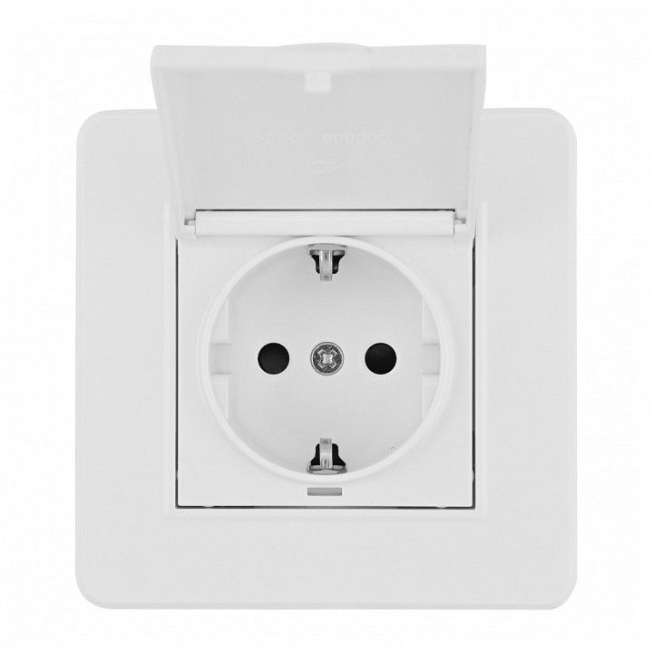 Розетка с заземлением и шторкой, с крышкой Arte Milano SET16-1 SET16-1-41-1 white