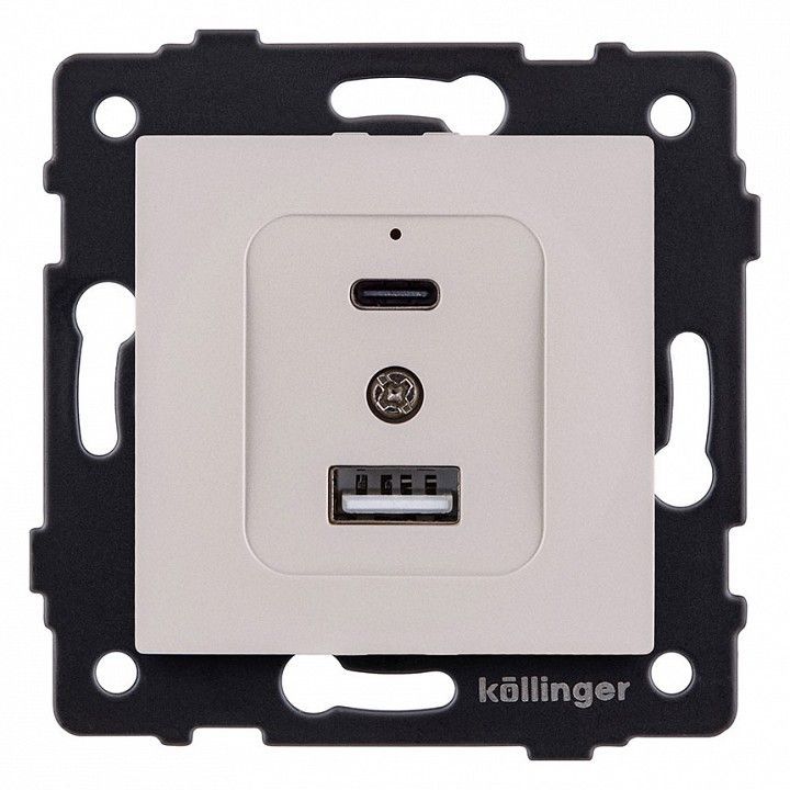 Розетка 2хUSB type A и C без рамки Kollinger  REA-037CM