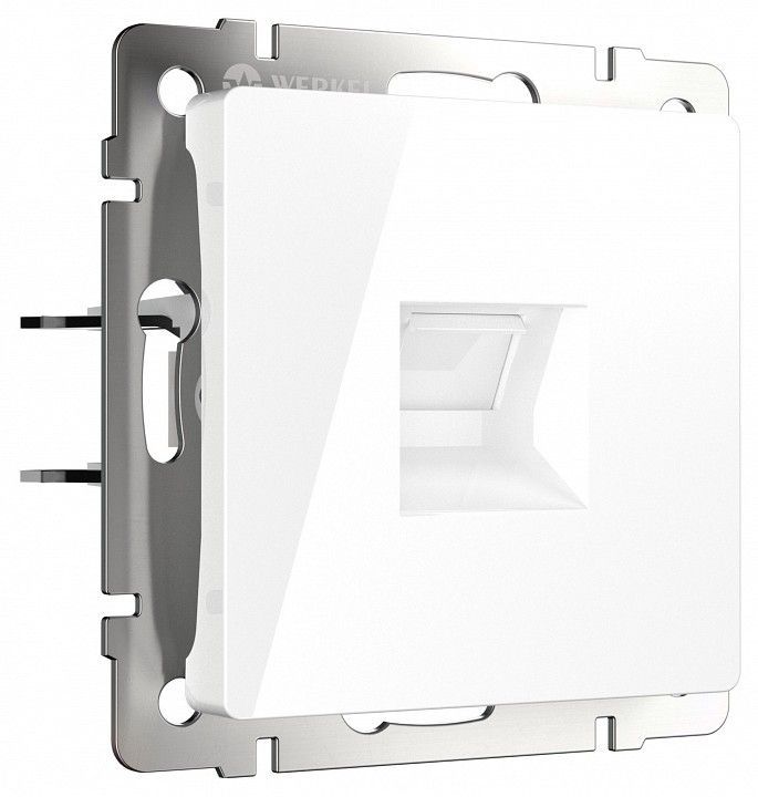 Розетка Ethernet RJ-45 и со шторками, без рамки Werkel белый W5120101
