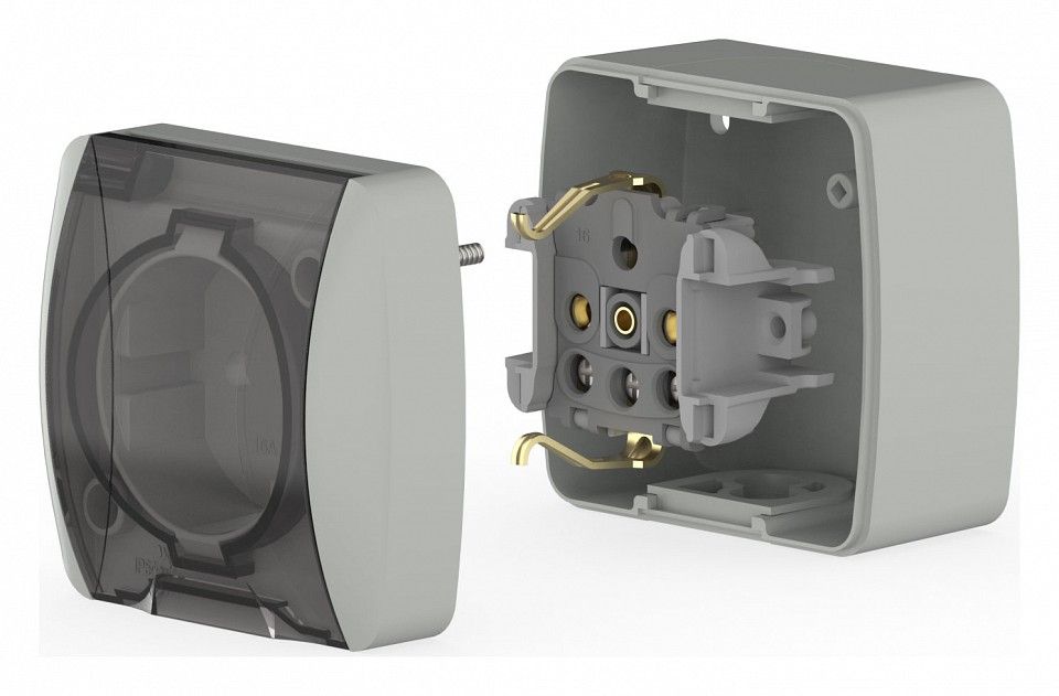 Розетка с заземлением с крышкой Elbi Eleсtriс Eva 554-011500-218