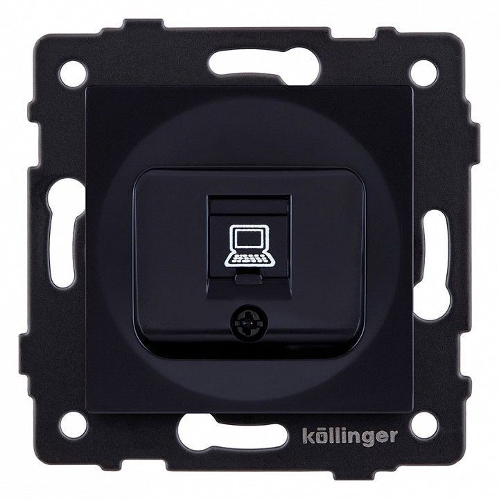 Розетка Ethernet RJ-45 без рамки Kollinger  REA-018BK