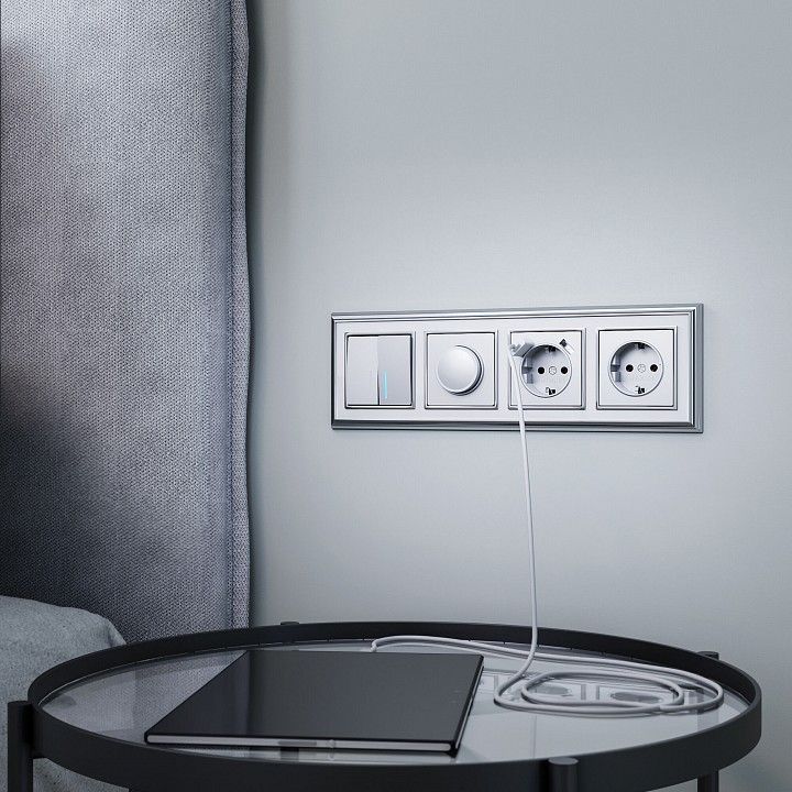 Розетка с заземлением и со шторкой и 2хUSB, без рамки Werkel  W1171506
