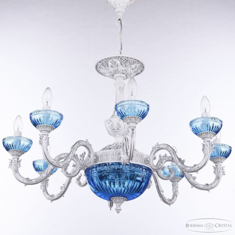 Подвесная люстра Bohemia Ivele Crystal AL7901 AL79101P/8/250 WMN P Aquamarine/M-1G