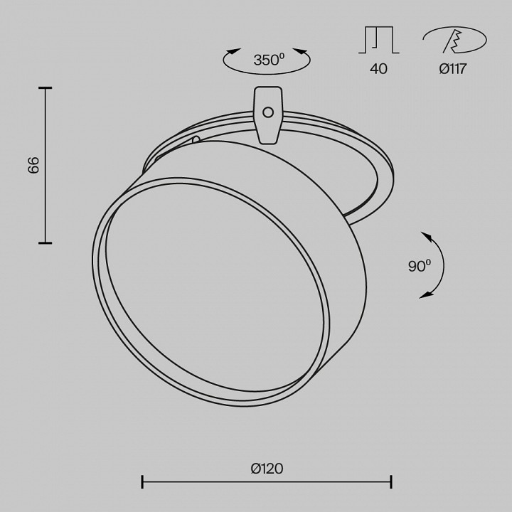 Встраиваемый светильник Maytoni Technical Onda DL024-18W3K-W